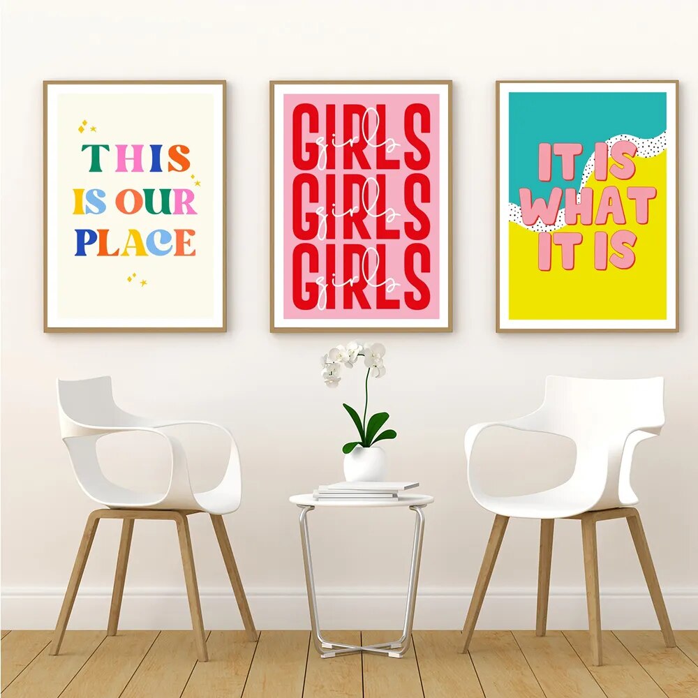 Girls Girls Girls Canvas Wall Art Poster