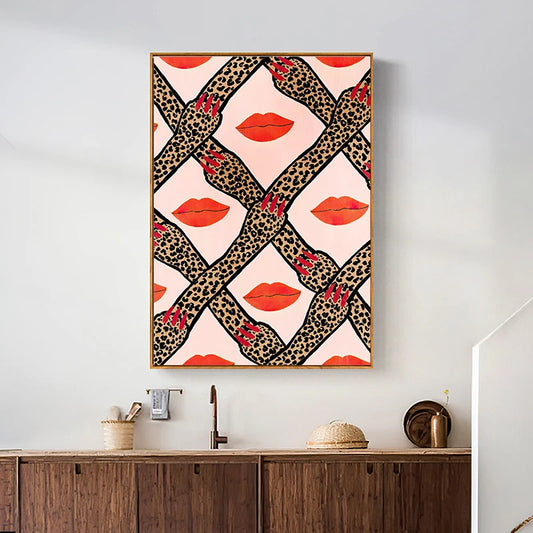 Abstract Leopard Lips Poster