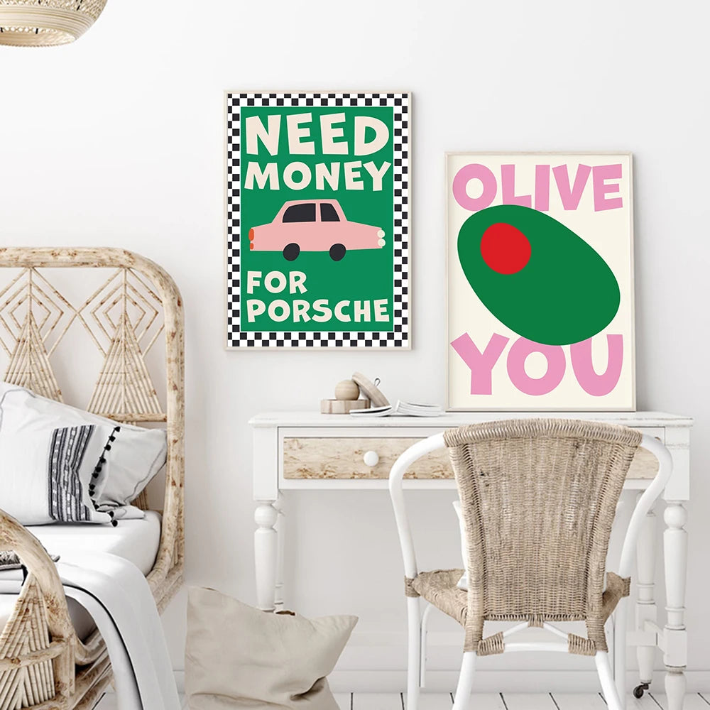 Need Money Colourful Canvas Poster